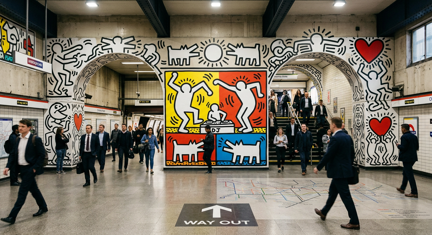 Absolut Vodka übernimmt Londoner U-Bahn-Station Charing Cross für Keith Haring Tribut