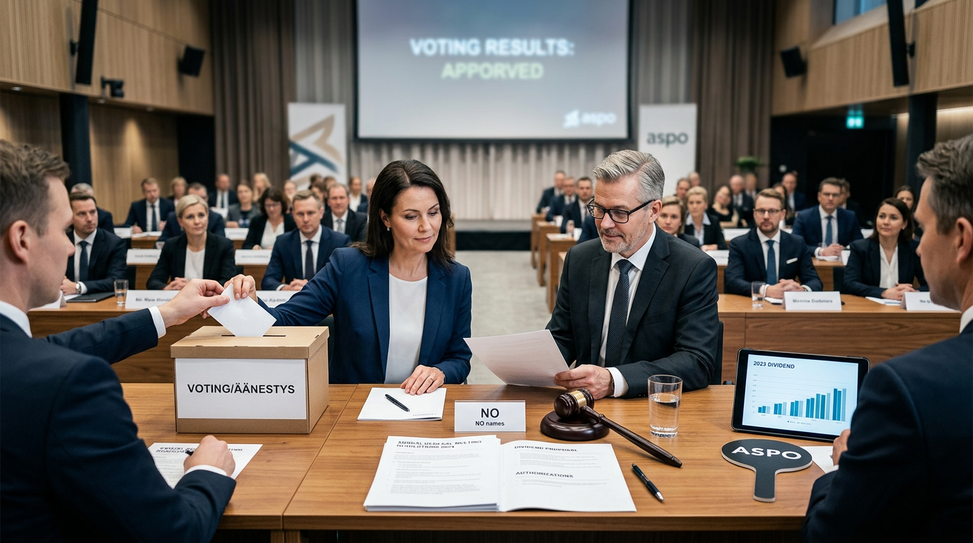 Assemblée Générale d'Aspo Oyj : Décisions sur les dividendes et les autorisations