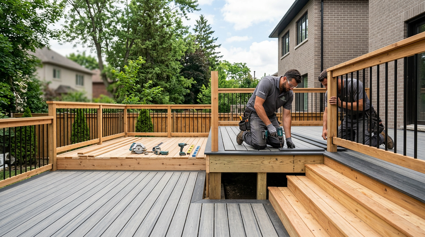 Decksforlife Combine Bois et Composite pour un Projet de Terrasse à Toronto