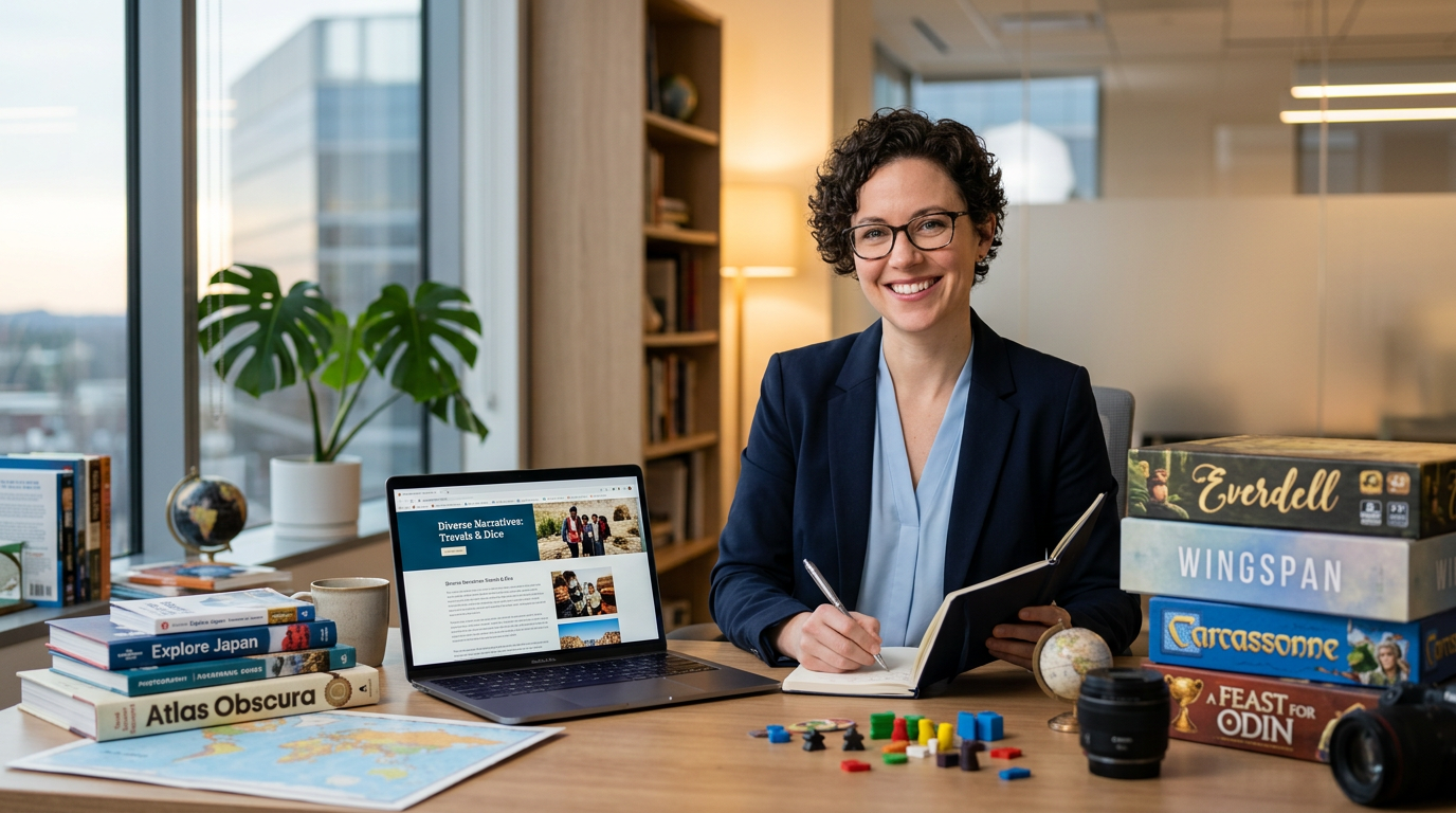 Famous Ashley Grant publie divers articles sur les voyages et les jeux de société