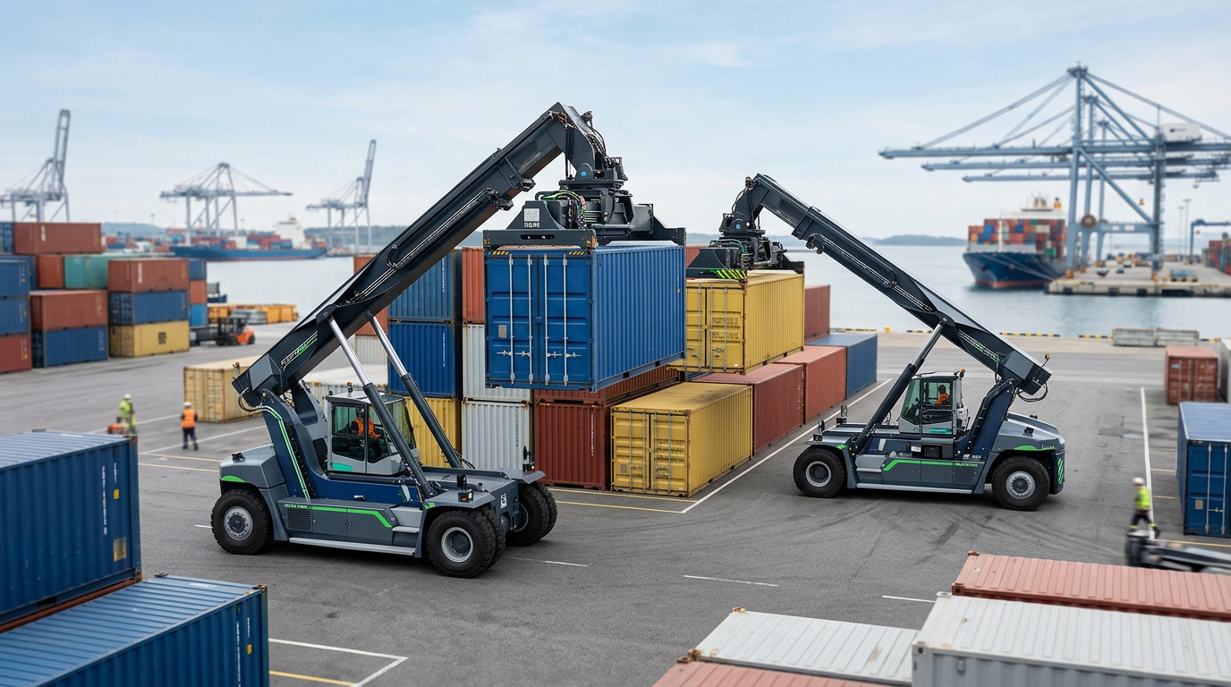 Kalmar liefert zwei elektrische Reachstacker an Steinweg