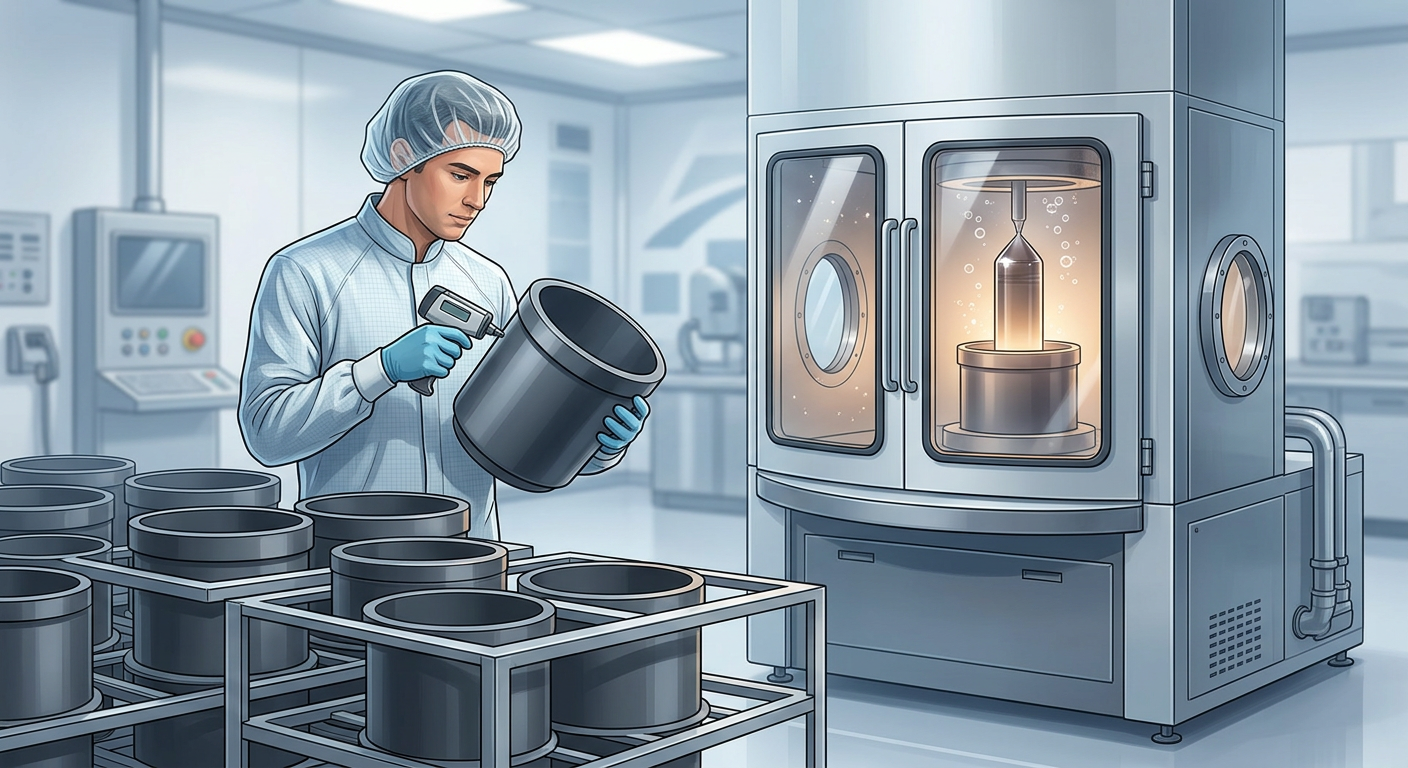 Ningbo VET Energy produit des creusets en carbure de silicium pour la croissance de cristaux semi-conducteurs
