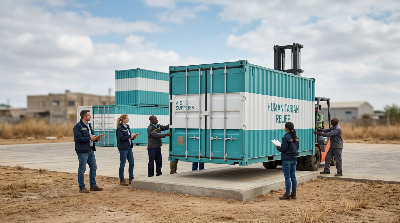 Projekt Schwarz-Weiß liefert Hilfsgüter per Container