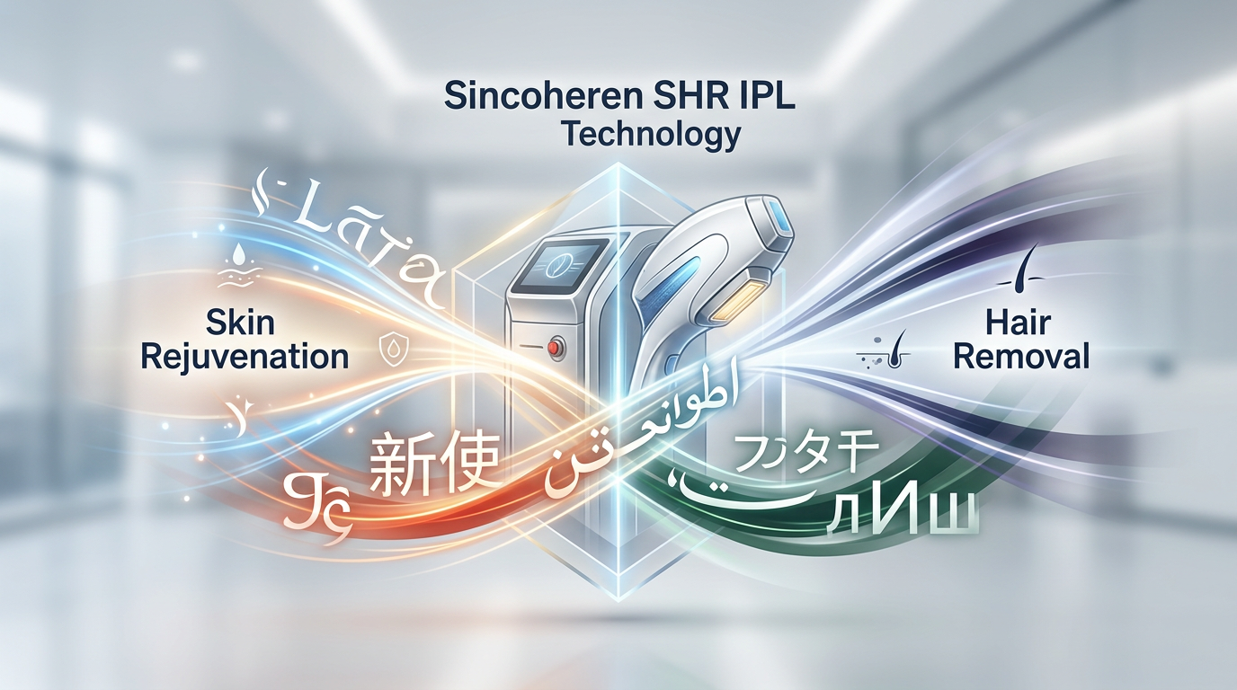 Sincoheren présente la technologie SHR IPL pour le rajeunissement de la peau et des cheveux en cinq langues