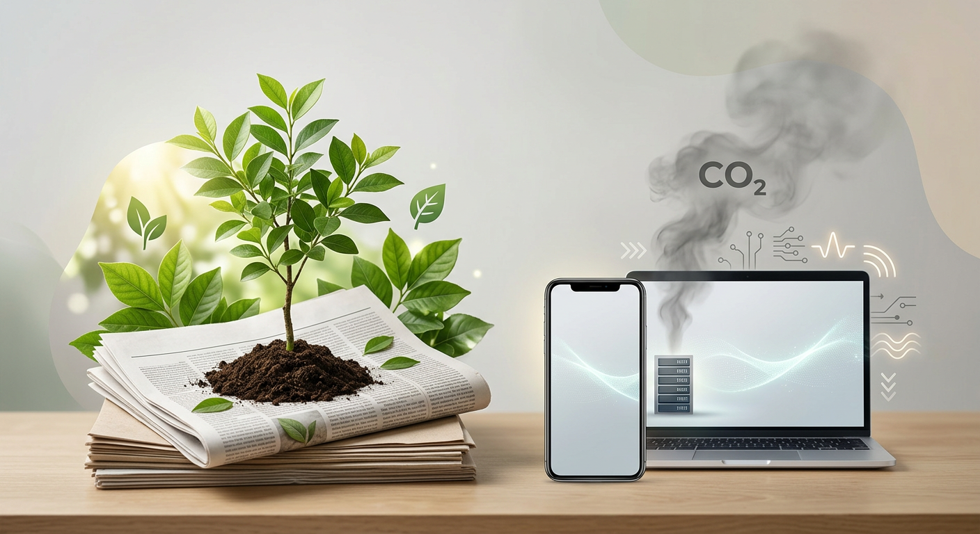 Study: Print advertising has a lower carbon footprint than digital advertising.