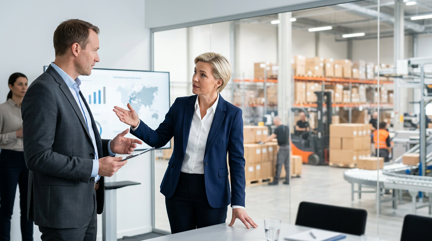 Schwedischer Infrastrukturminister besucht Jula Logistics in Falköping